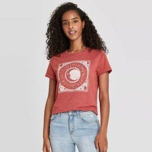 Zoe & Liv Burgundy Mystic Moon Short Sleeve Shirt